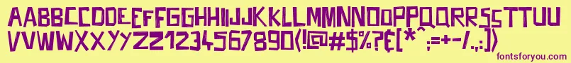 Fifties Movies Font – Purple Fonts on Yellow Background