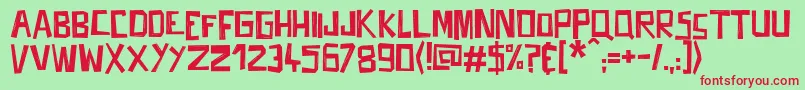 Fifties Movies Font – Red Fonts on Green Background