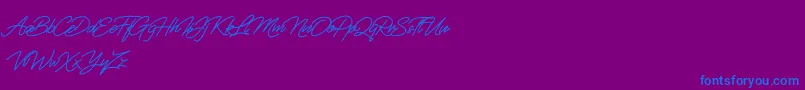 Fiftyes Personal Use Font – Blue Fonts on Purple Background