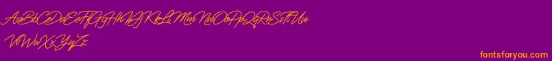 Fiftyes Personal Use Font – Orange Fonts on Purple Background