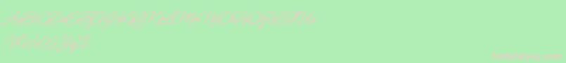 Fiftyes Personal Use Font – Pink Fonts on Green Background