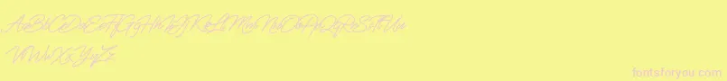 Czcionka Fiftyes Personal Use – różowe czcionki na żółtym tle