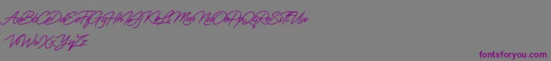 Шрифт Fiftyes Personal Use – фиолетовые шрифты на сером фоне