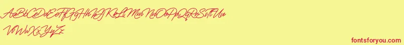 Fiftyes Personal Use Font – Red Fonts on Yellow Background