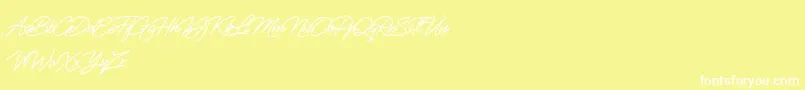 Fiftyes Personal Use Font – White Fonts on Yellow Background