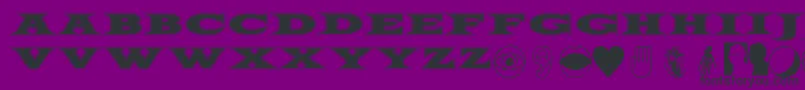 FiftyTwoLetters Font – Black Fonts on Purple Background