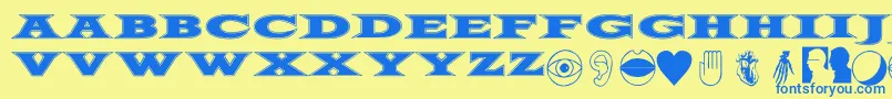 FiftyTwoLetters Font – Blue Fonts on Yellow Background