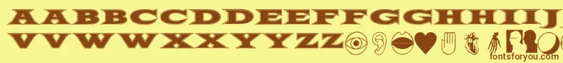 FiftyTwoLetters Font – Brown Fonts on Yellow Background