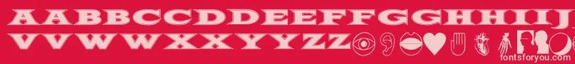 FiftyTwoLetters Font – Pink Fonts on Red Background