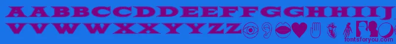 FiftyTwoLetters Font – Purple Fonts on Blue Background