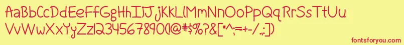 Fight For Our Love Bold by Mistis Fonts Font – Red Fonts on Yellow Background