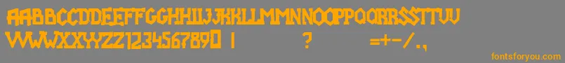Fight team 18 Font – Orange Fonts on Gray Background