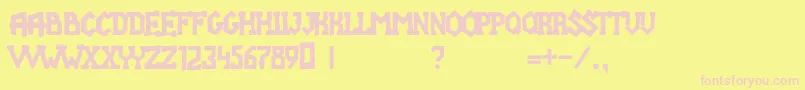 Fight team 18 Font – Pink Fonts on Yellow Background