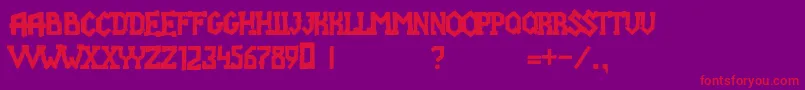 Fight team 18-Schriftart – Rote Schriften auf violettem Hintergrund
