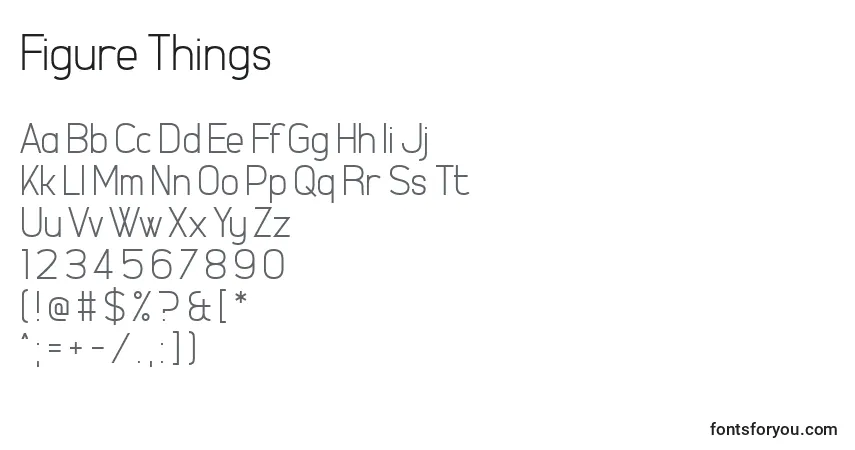 Schriftart Figure Things – Alphabet, Zahlen, spezielle Symbole