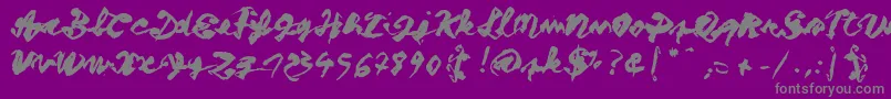 Figure writing-fontti – harmaat kirjasimet violetilla taustalla