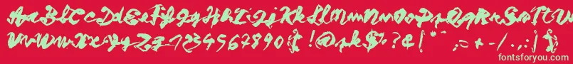 フォントFigure writing – 赤い背景に緑の文字