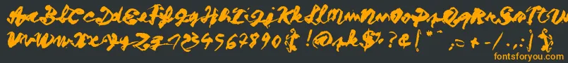 フォントFigure writing – 黒い背景にオレンジの文字