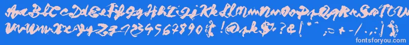 Figure writing Font – Pink Fonts on Blue Background