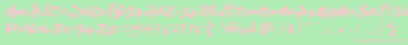 Figure writing Font – Pink Fonts on Green Background