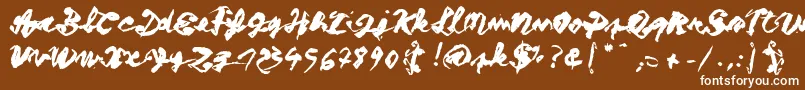 フォントFigure writing – 茶色の背景に白い文字