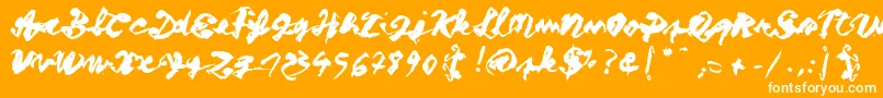 フォントFigure writing – オレンジの背景に白い文字