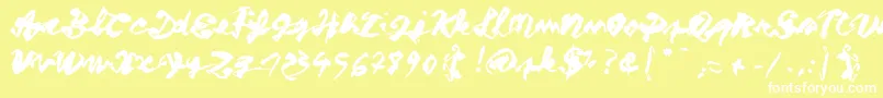 Figure writing Font – White Fonts on Yellow Background