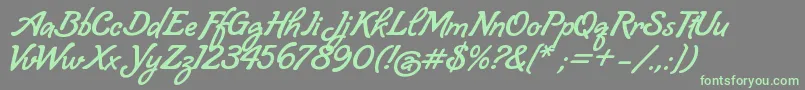 Шрифт Lombriz – зелёные шрифты на сером фоне