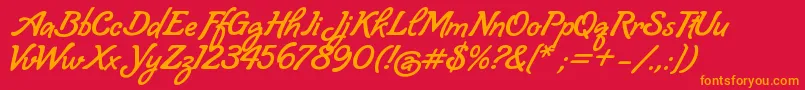 Lombriz Font – Orange Fonts on Red Background
