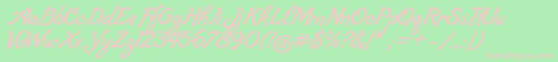 Lombriz Font – Pink Fonts on Green Background