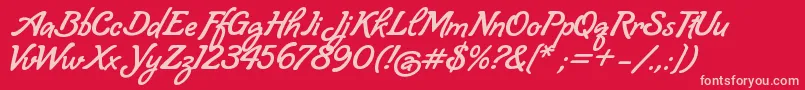 Lombriz Font – Pink Fonts on Red Background