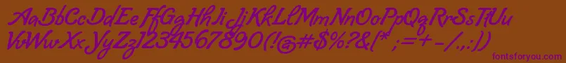 Lombriz-fontti – violetit fontit ruskealla taustalla