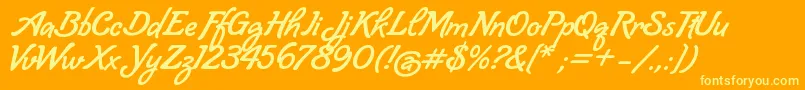 Lombriz Font – Yellow Fonts on Orange Background