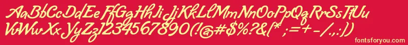 Lombriz-fontti – keltaiset fontit punaisella taustalla