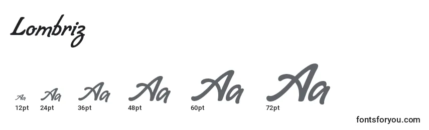 Lombriz Font Sizes