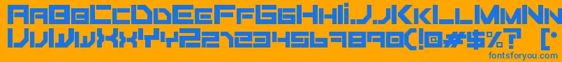 Шрифт Fiker regular – синие шрифты на оранжевом фоне