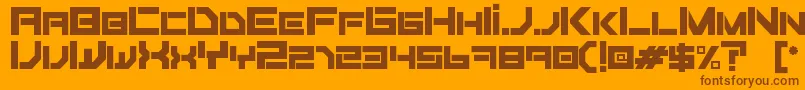 Czcionka Fiker regular – brązowe czcionki na pomarańczowym tle