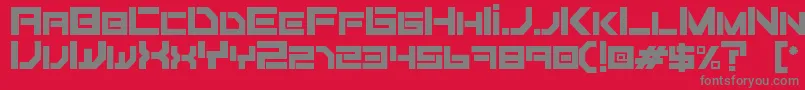 Fiker regular-fontti – harmaat kirjasimet punaisella taustalla