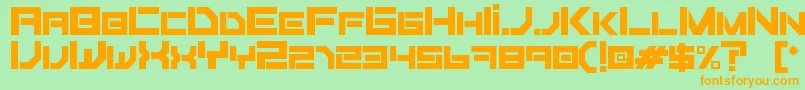 Fiker regular-fontti – oranssit fontit vihreällä taustalla