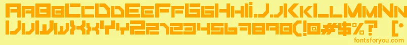 Czcionka Fiker regular – pomarańczowe czcionki na żółtym tle