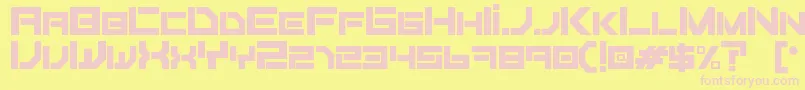 Fiker regular-fontti – vaaleanpunaiset fontit keltaisella taustalla