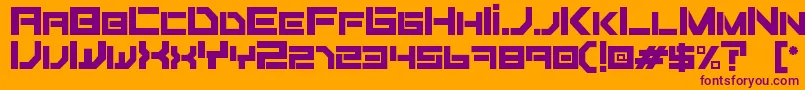 Шрифт Fiker regular – фиолетовые шрифты на оранжевом фоне
