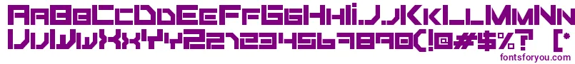 フォントFiker regular – 白い背景に紫のフォント