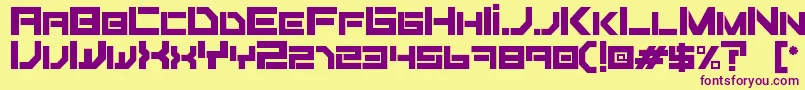 Fiker regular-fontti – violetit fontit keltaisella taustalla