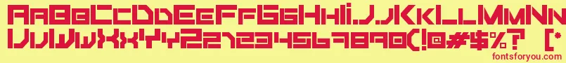 Czcionka Fiker regular – czerwone czcionki na żółtym tle