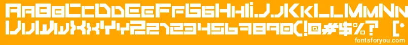 Fonte Fiker regular – fontes brancas em um fundo laranja