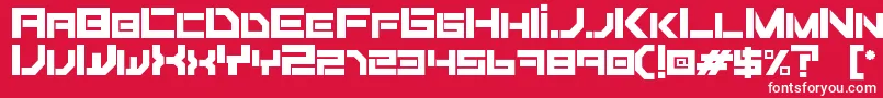 フォントFiker regular – 赤い背景に白い文字