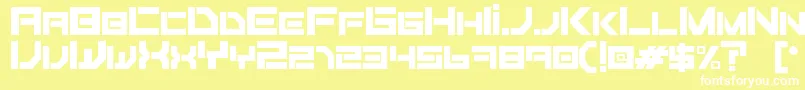 Fiker regular-fontti – valkoiset fontit keltaisella taustalla