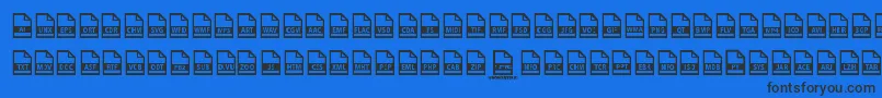 Fonte File Types – fontes pretas em um fundo azul