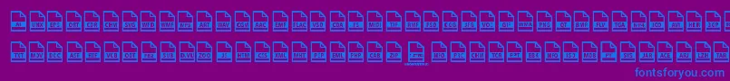 File Types-Schriftart – Blaue Schriften auf violettem Hintergrund